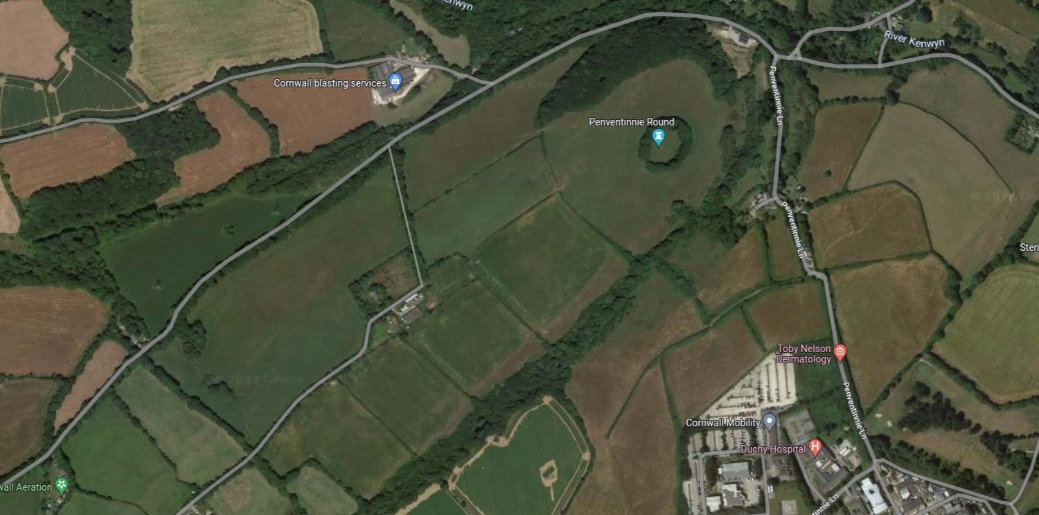 Aerial view of the proposed location for the new Governs Park which would be part of Langarth Garden Village (Image: Google)