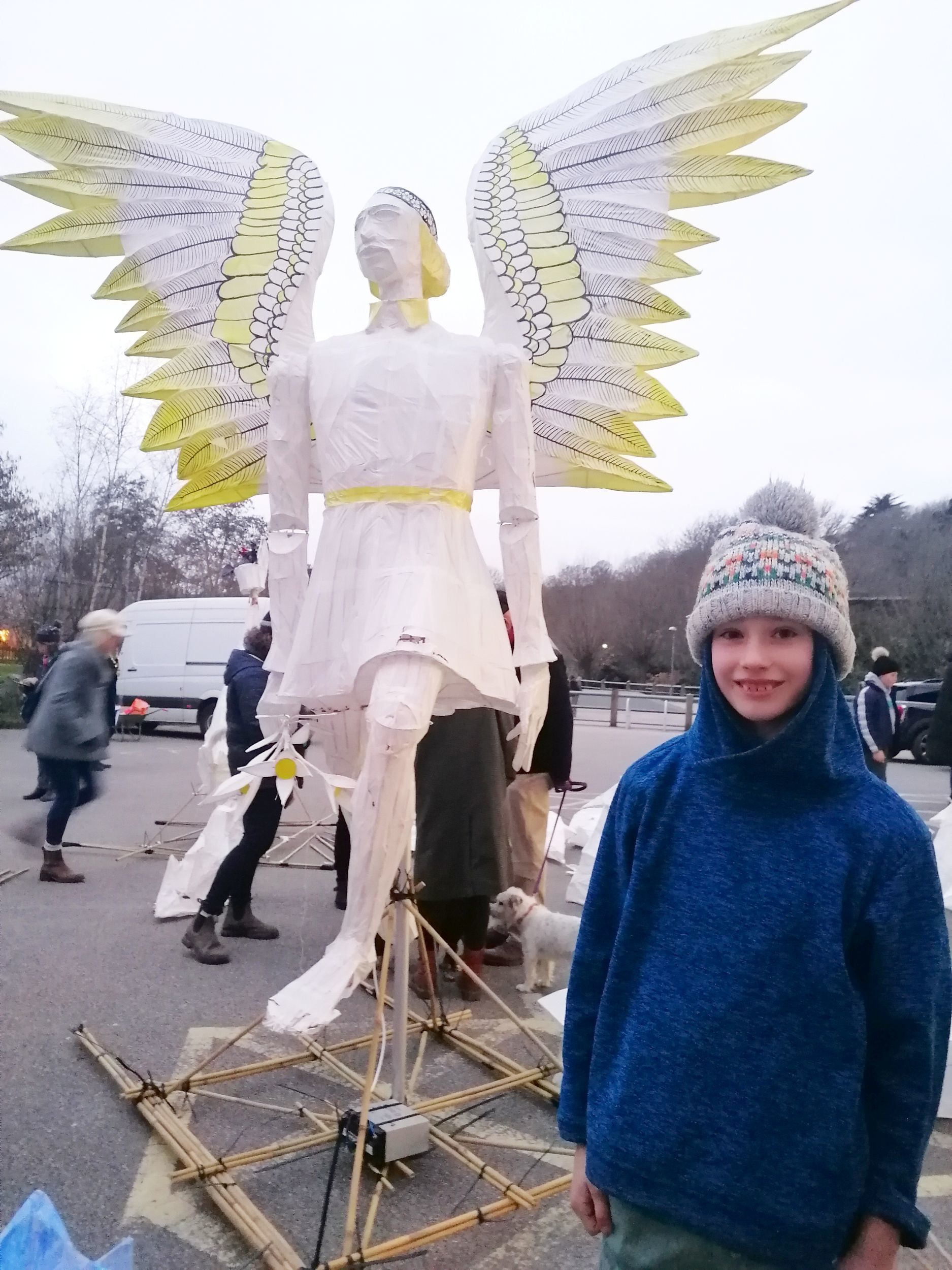 Ollie with one of the angels