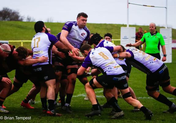 Falmouth Packet: Lock Josh Williams secures line-out ball for the Pirates set their potent driving maul. Falmouth Packet: Lock Josh Williams secures line-out ball for the Pirates set their potent driving maul.