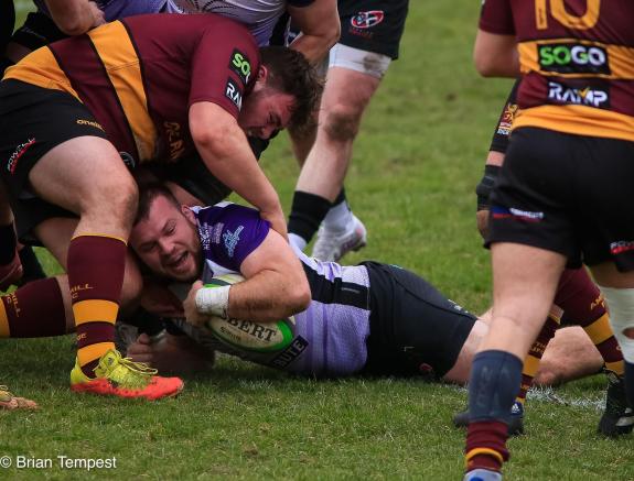 Falmouth Packet: Smiling replacement hooker Morgan Nelson scores his hat-trick try. Falmouth Packet: Smiling replacement hooker Morgan Nelson scores his hat-trick try.
