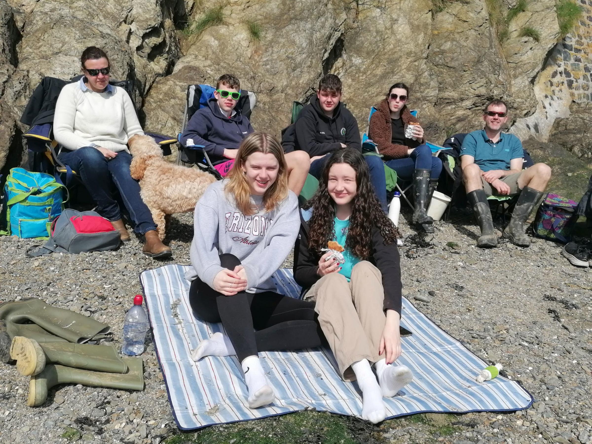 The Hosken and Hosking families joined for pasties on the beach