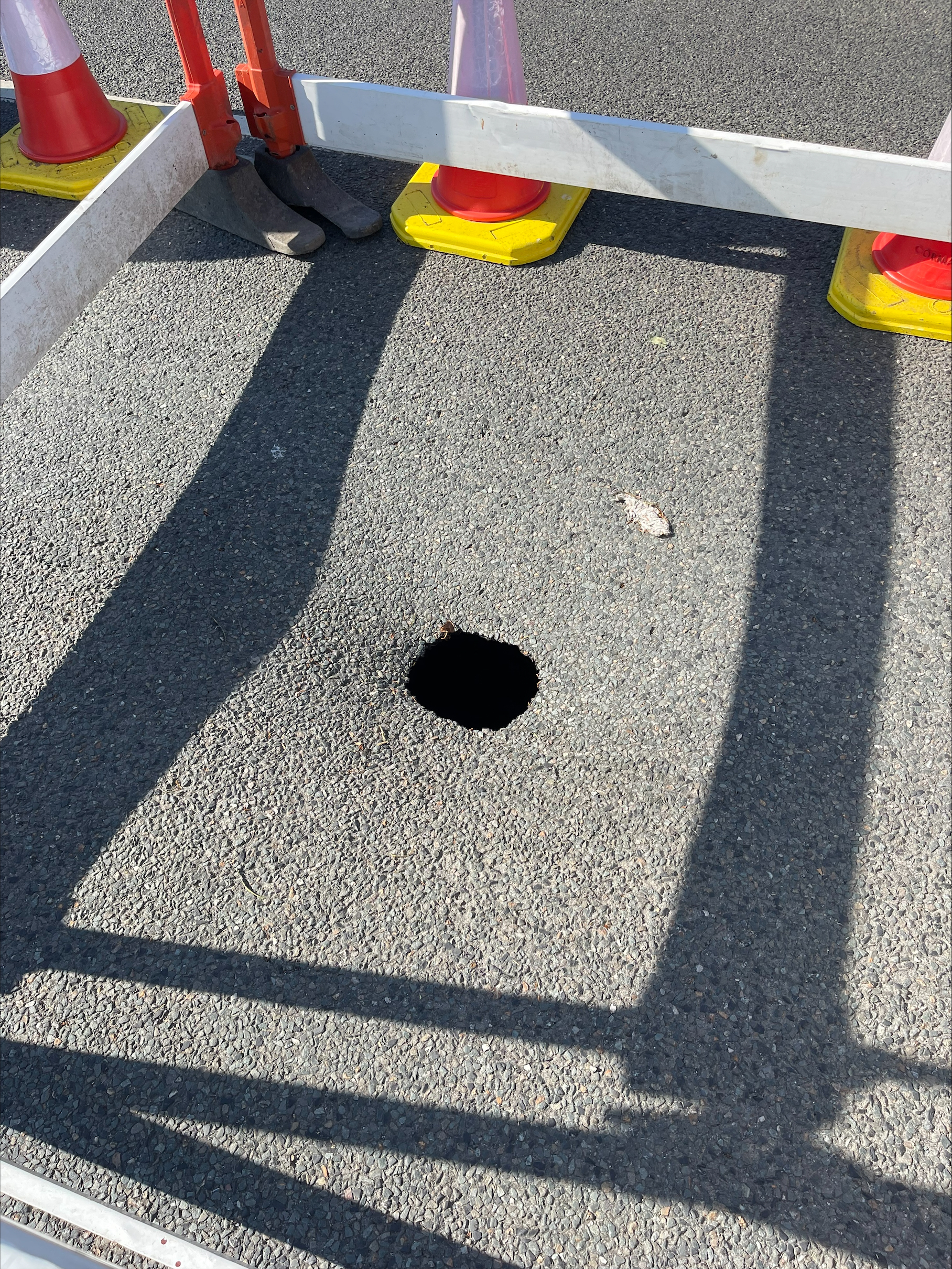 The hole which has appeared on Bucklers Lane in St Austell (Pic: Jordan Rowse)