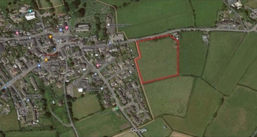 The area of land earmarked for housing (Image: St Keverne Housing Working Party)