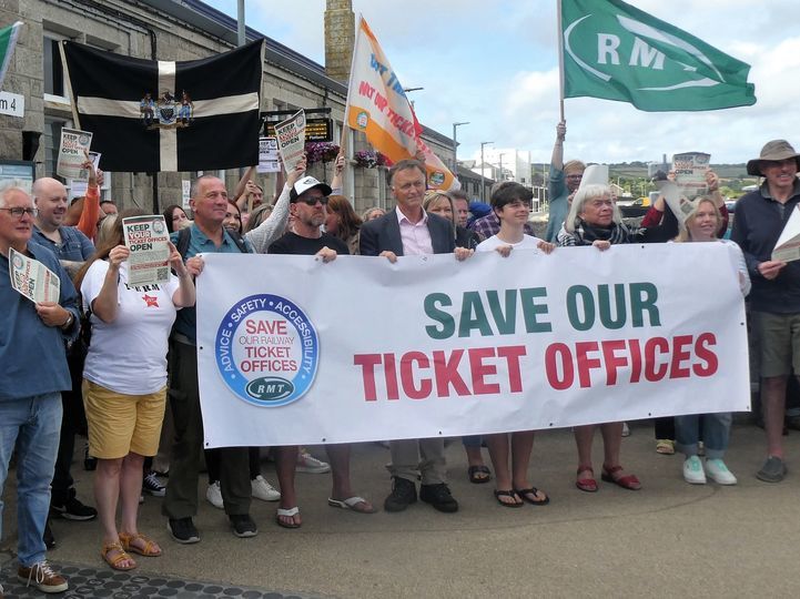 Councillor Andrew George joined other protestors at Penzance on Tuesday Picture: Andrew George