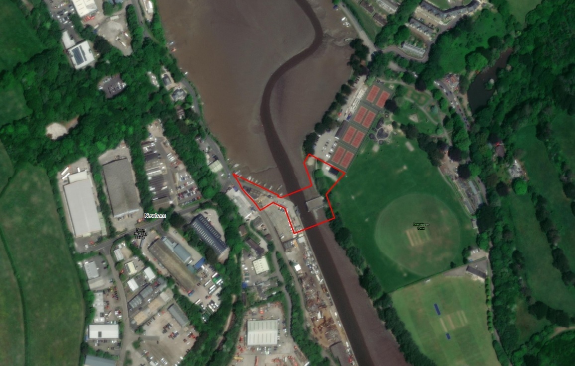 An aerial photograph showing where the bridge would be located between Newham and Boscawen Park (Pic: Cornwall Council)