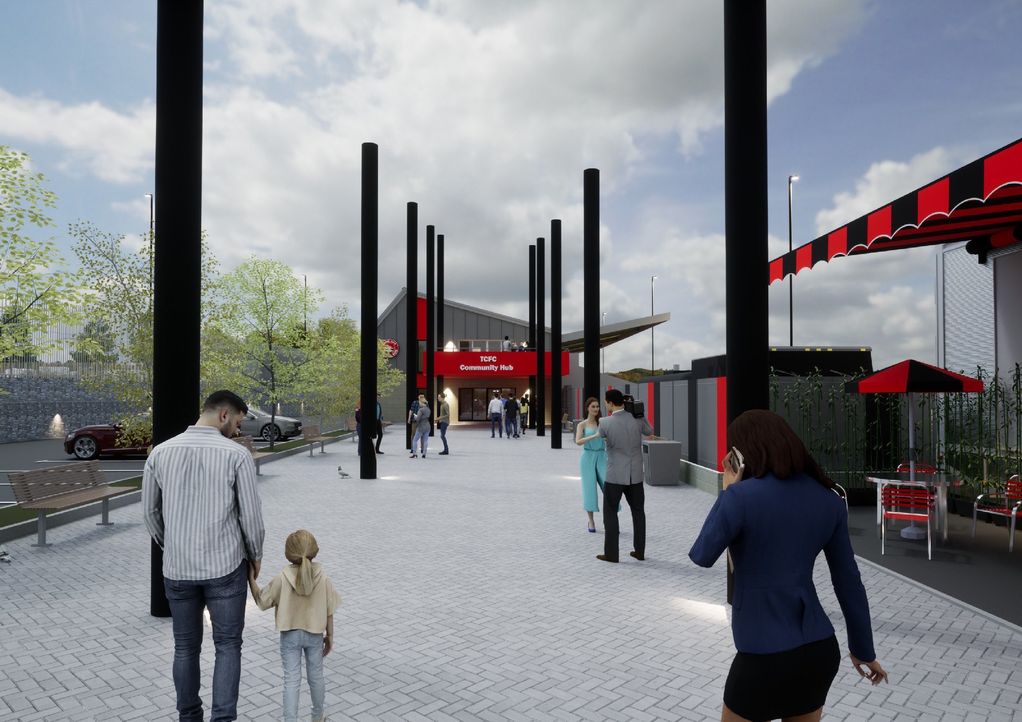 A CGI of how the entrance to the sports hub could look Image: Truro City FC