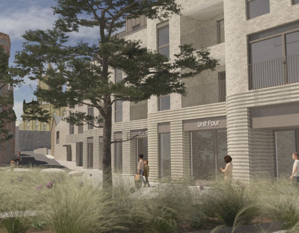 An artist\s impression of the proposed new building on Coinagehall Street, Penzance
