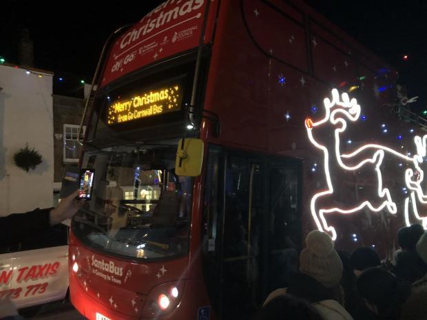 Dates and times of Go Cornwall's Santa Bus this week 