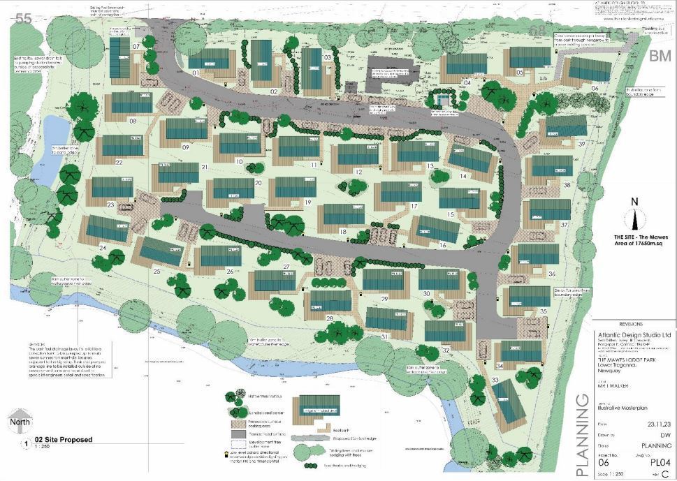 A plan showing the proposed lodge development near Newquay (Image: Atlantic Design Studio)
