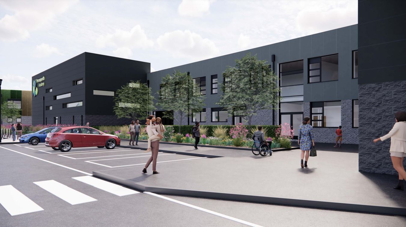 An artist\s impression of the proposed new secondary school in Perranporth (Pic: AHR Architects)