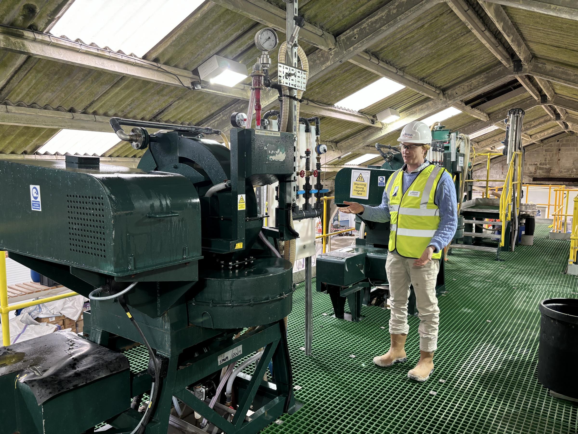 Andrew Smith at Imerys British Lithium\s pilot plant at Roche, near St Austell (Pic: Lee Trewhela/LDRS)