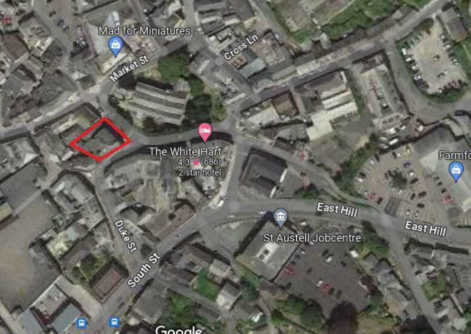 Where the Barclays bank is situated in St Austell (Pic: Google Earth)
