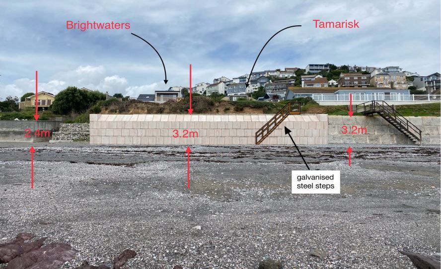 How the new cliff defence wall could look (Pic: Applicant\s planning statement)