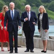 (Left to right) Carrie Johnson, US President Joe Biden, Prime Minister Boris Johnson and First Lady Jill Biden walk outside Carbis Bay Hotel, Carbis Bay, Cornwall, ahead of the G7 summit in Cornwall. Picture: PA Wire