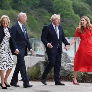(Left to right) Carrie Johnson, US President Joe Biden, Prime Minister Boris Johnson and First Lady Jill Biden walk outside Carbis Bay Hotel, Carbis Bay, Cornwall, ahead of the G7 summit in Cornwall. Picture date: Thursday June 10, 2021.