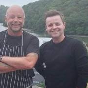 Heron Inn chef-owner Nick Hemming with TV present Declan Donnelly. Picture: Heron Inn/Facebook