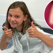 Ten-year-old rips chunk out of her leg - on a health and safety sign