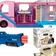 Lidl middle aisle toy event including Harry Potter, Barbie and NERF toys (Lidl/Canva)