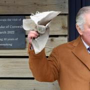 Prince Charles reacts after unveiling a plaque during a visit to Lynher Dairies Cheese Company  Picture: PA Wire