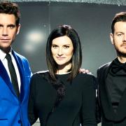 (left to right) Mika, Laura Pausini, Alessandro Cattelan to present the Eurovision Song Contest 2022. Credit: PA