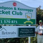 Andrew Badcock, Chairman Rosudgeon & Kenneggy Cricket Club with Richard Bond, owner Finest Retreats