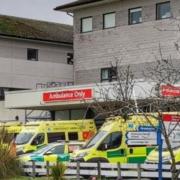 Ambulances waiting outside A& E in the summer