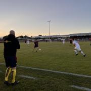 Wendron United in action against Royal Navy U23's
