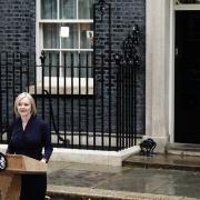 Liz Truss making her first speech as PM outside Downing Street