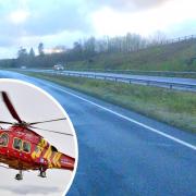 A 90 YEAR-OLD man has been airlifted to hospital after a crash on the A30