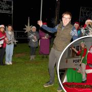 Porthleven Town Band entertain before Father Christmas arrived  Pictures: Kathy White