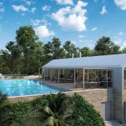 The application includes plans for an infinity pool