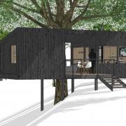 A 3D image of the proposed treehouses planned for a site at Pillaton, near Saltash.