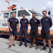 Falmouth’s new Harbour Master and Marine Team L-R Ifor Pedley Deputy HM, Miles Featherstone HM, Tim Jones Assistant HM and Tom Redgrave Marine Manager
