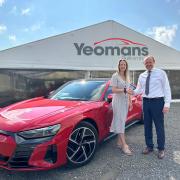 Cornish Pirates’ CEO Rebecca Thomas is pictured at the Mennaye Field, Penzance, with Simon Gumma, Head of Business for Yeomans Audi at Tresillian