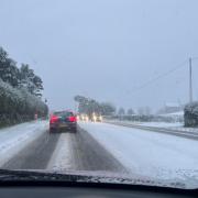 Sleet and snow falling across Cornwall causing some problems on roads