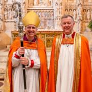 The Right Rev Hugh Nelson, the bishop of St Germans, installed Dean Simon Robinson at a service on January 21