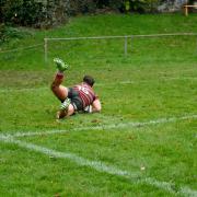 Penryn’s Kyle Johns got the only try of the match against St. Ives