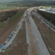 The Carland Cross junction andnew A30 alignment, pictured here looking eastbound