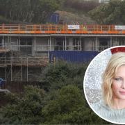 Cate Blanchett (inset) has been dragged into a row over building work at her house in Mawgan Porth, Cornwall
