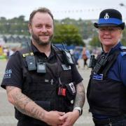 Truro's anti-social behaviour officer Steve Lennon pictured on Lemon Quay a month after the incident with PCSO Debs Sleeman