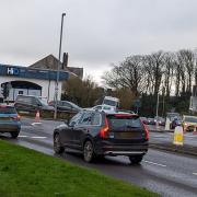 Roadworks on one of Helston's key roundabouts are causing long queues