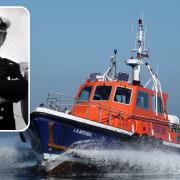 The LK Mitchell pilot boat was named in honolur of Captain Laurence Kerr Mitchell (inset)