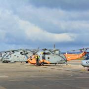 The Sea King arrived at Culdrose on Wednesday to take part in a remembrance service at the Lizard on Thursday