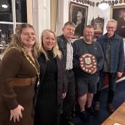 Receiving the award from Town Mayor Kirstie Edwards were the four Trustees of Pendennis Leisure: Gemma Adams, Mathew Thomson, Chris Lee and Mark Woodbridge (L to R).