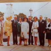 Pictured outside Buckingham Palace in 1974, from left to right, are John and Carol Mitchell, Terry and Vera Scanlon, Wall and Ida Brown, Barry and Joyce Timmins and Ron and Pat Tindle.