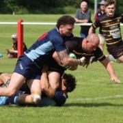 Josh Semmens scores the game’s opening try away to Kent