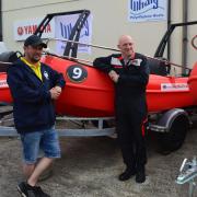 Dave and Neville with the new boats prior to them going in the water