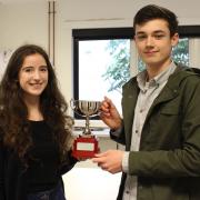 Morwenna Tamblyn and James Butters proudly showing off their regional cup. (54410548)