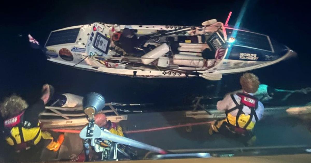 Two transatlantic rowers rescued off coast of Cornwall after 59-day journey