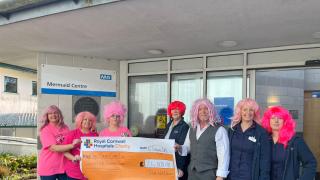 A cheque was presented to The Mermaid Centre from last year's Pink Wig event